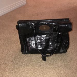 Black leather Mulberry handbag